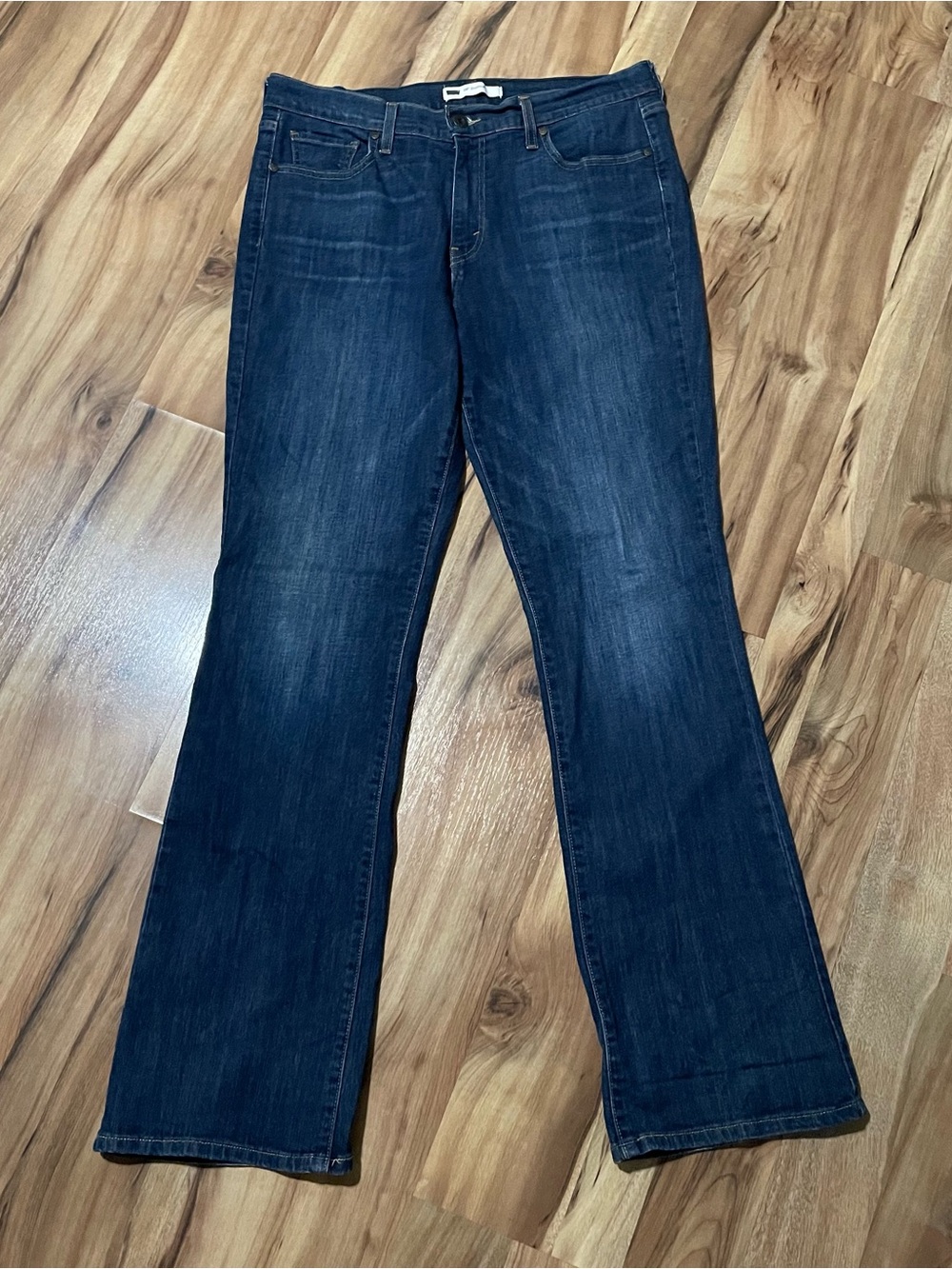 Levi's 515 Bootcut Jeans 14 Long Dark Wash Blue Denim Western Y2K Western